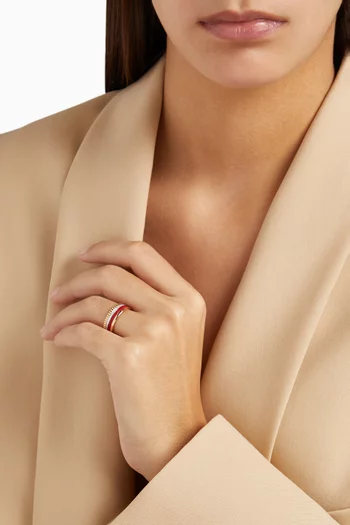 Quatre Red Edition Small Diamond Ring in 18kt Gold  