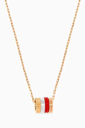 Mini Yellow, White & Rose-Gold Quatre Red Edition Ring Pendant Necklace