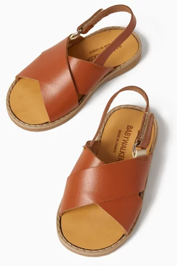 Crossover Sandals in Leather