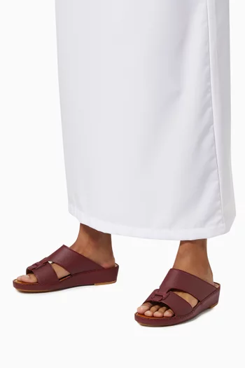 Heritage Sandals with Crocodile Buckle in Calf Leather
