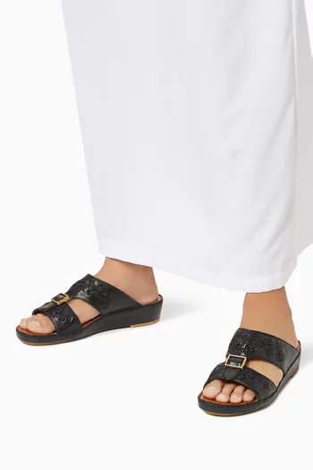 Quadratura Sandals in Calfskin Leather