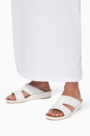 White Calfskin Peninsula Intrecciare Sandals