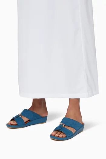 حذاء مفتوح تشينجيا باك مبطن بأشكال معينات