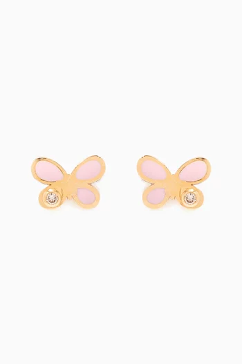 Butterfly Diamond Stud Earrings   
