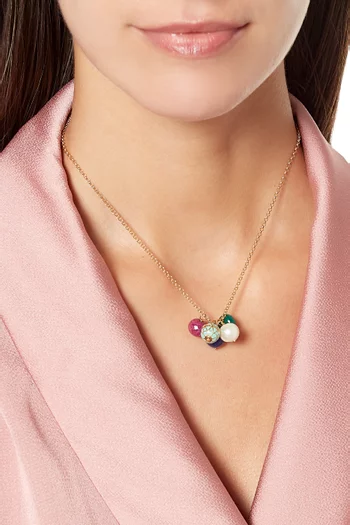 Gold Multi-Drop Pendant Necklace     