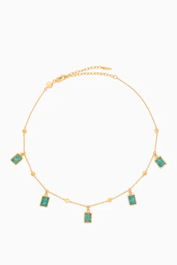 Amazonite Lena Choker in 18kt Gold-Plated Sterling Silver   