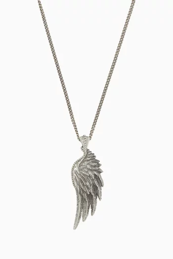 Sterling Silver Wing Pendant Necklace     