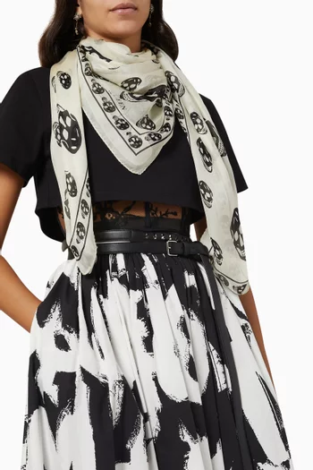 Classic Silk Chiffon Skull Scarf       