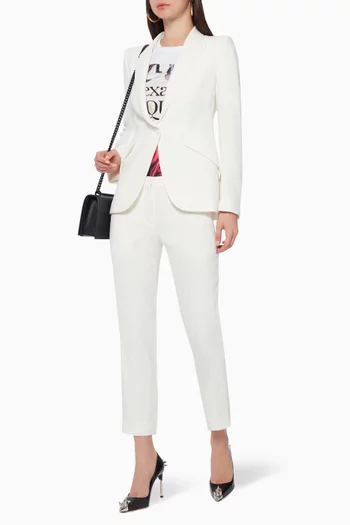 Cigarette-fit Pants in Leaf Crepe