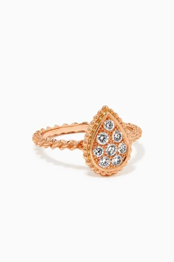 Serpent Bohème S Motif Diamond Ring in 18kt Rose Gold     