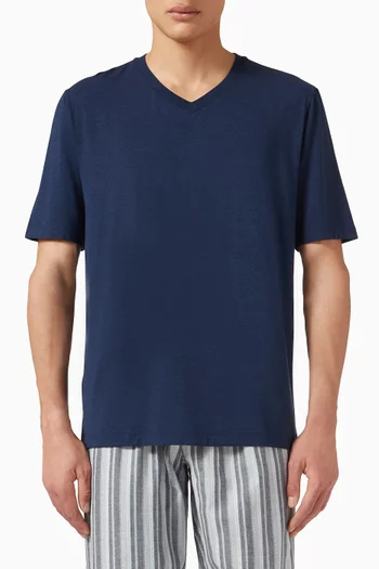 V-neck T-shirt in Stretch Viscose