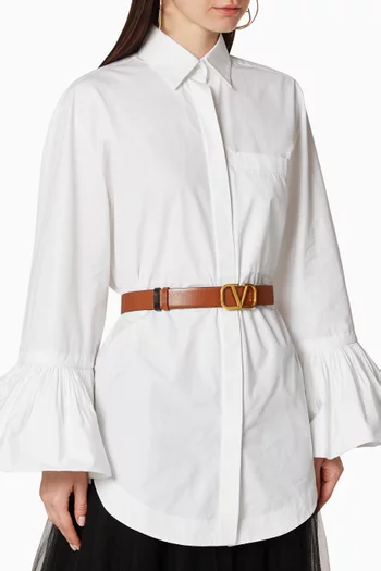 Valentino Garavani VLOGO Reversible Glossy Calfskin 30mm Belt