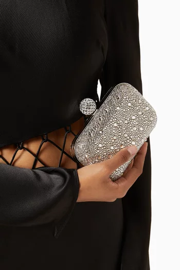 Cloud Crystal-embellished Clutch Bag in Suede