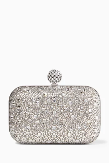 Cloud Crystal-embellished Clutch Bag in Suede