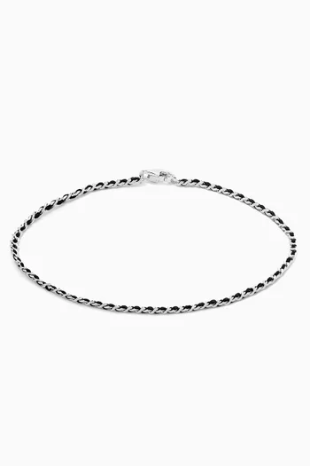 Braided Chain Bracelet in Sterling Silver  