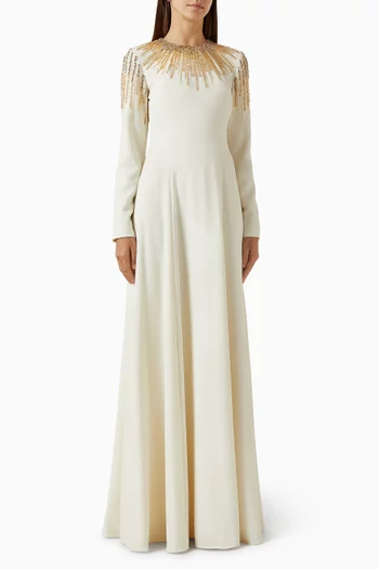 Bead-embellished Gown in Crepe