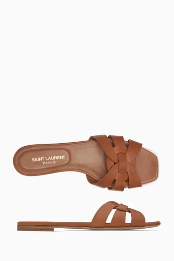 Tribute Flat Sandals in Smooth Leather