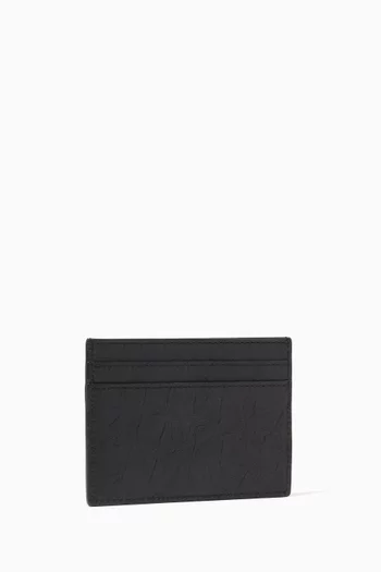Monogram Card Case in Crocodile Embossed Leather     