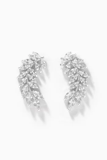 Marquise Curved Leaf Earrings  