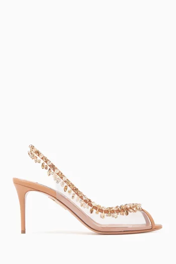 Temptation 75 Crystal Slingback Sandals in Nappa & PVC