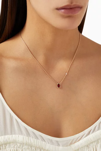 Serpent Bohème Diamond XS Motif Rhodolite Pendant in 18kt Rose Gold