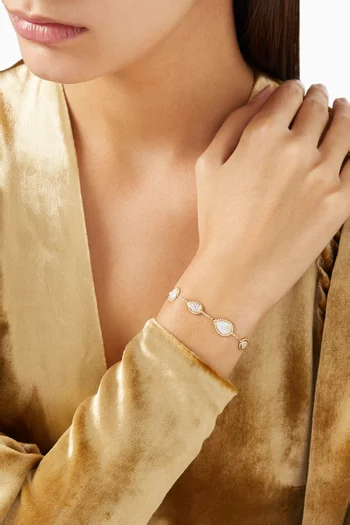 سوار سيربنت بوهيم مرصع بالماس وعرق اللؤلؤ ذهب أصفر عيار 18