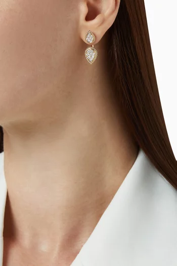 Serpent Bohème Double Motif Diamond Single Stud Earring in 18kt Yellow Gold