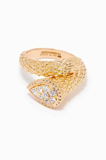 Serpent Bohême S Motif Diamond Ring in 18kt Yellow Gold         