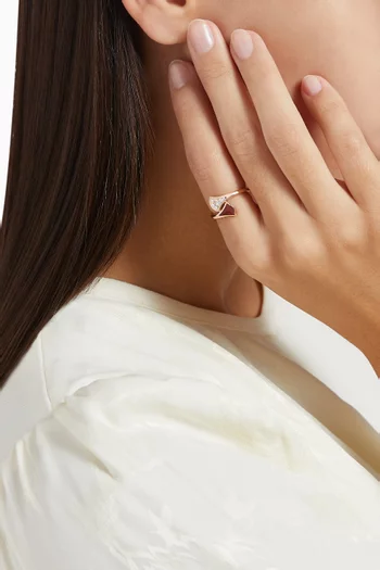 Divas' Dream Carnelian Diamond Pavé Ring in 18kt Rose Gold