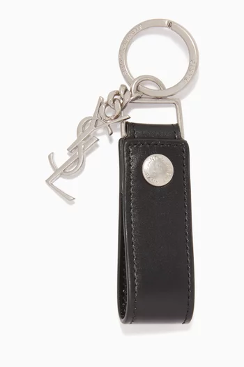 Monogram Key Ring in Smooth Leather