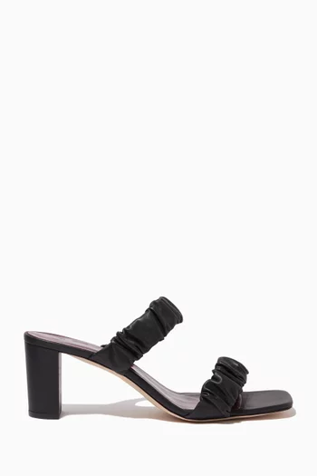 Frankie 65 Ruched Sandals in Leather  