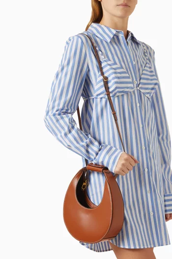 Mini Moon Bag in Polished Leather