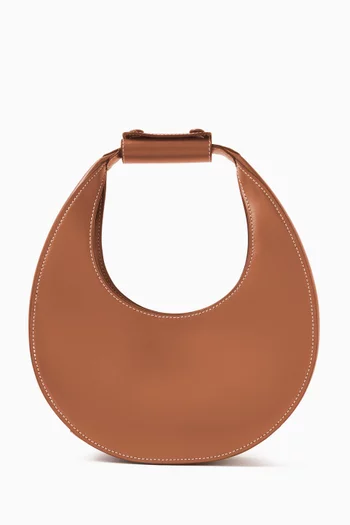 Mini Moon Bag in Polished Leather