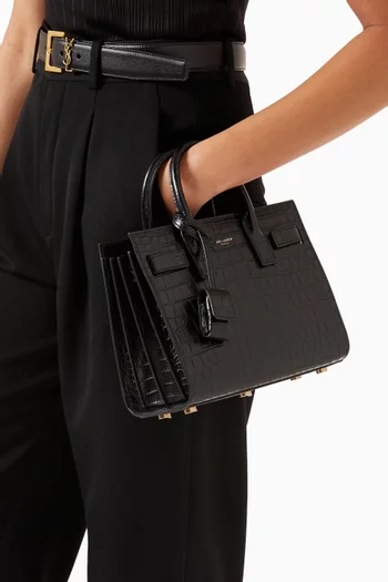 Sac De Jour Nano in Crocodile Embossed Leather