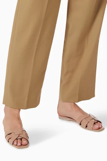 Tribute Flat Sandals in Patent Leather    