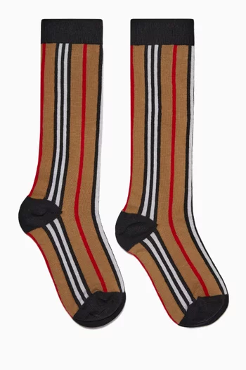 Icon Stripe Cotton Blend Socks  