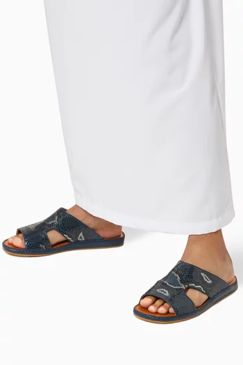 Western Arca Sandals in Python Leather    