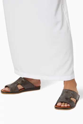 Western Arca Sandals in Python Leather    