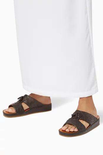 Inclinato Arca Sandals in Ostrich Leather   