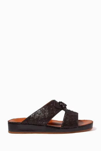 Inclinato Arca Sandals in Ostrich Leather   