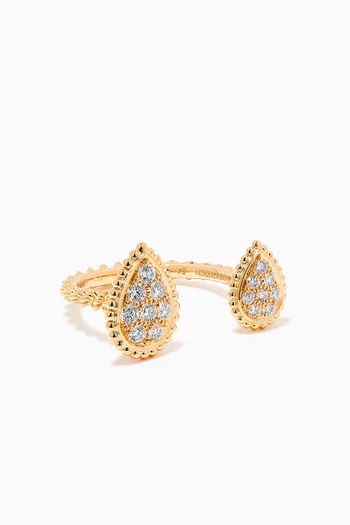 Serpent Bohème Double Motif Diamond Ring in 18kt Yellow Gold       