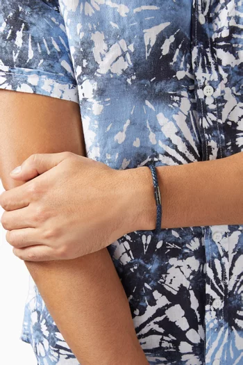 Sergio Leather Bracelet in Woven Grain Leather   