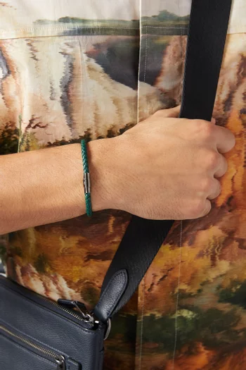 Sergio Leather Bracelet in Woven Grain Leather   