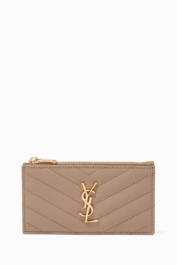 Cassandre Fragments Zip Case in Matelassé Leather         