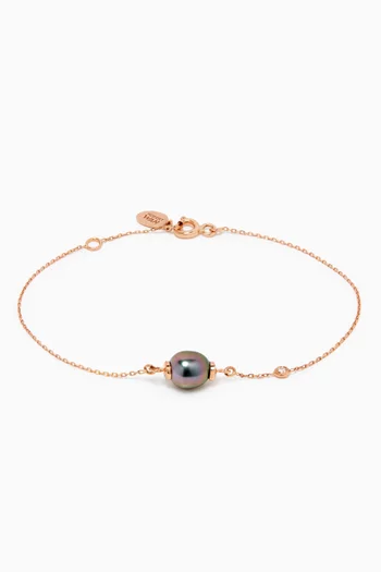 Links of Love My First Pearl Diamond Bracelet in 18kt Rose Gold       