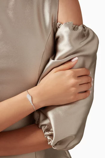 سوار وينجز كلاسيك مرصع بالماس ذهب أبيض عيار 18