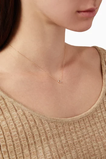 Mini Diamond Circle Necklace in 14kt Yellow Gold     