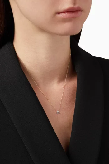 Mini Diamond Triangle Necklace in 14kt Yellow Gold    