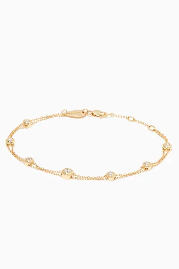 Constellation Double Chain Diamond Bracelet in 18kt Yellow Gold      
