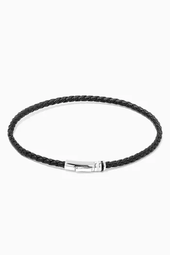 Juno Leather Bracelet in Sterling Silver   
